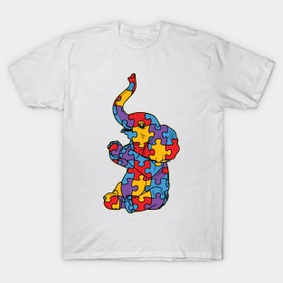 Autism Elephant Autistic Puzzle Pieces - ASD Support SPED Teacher T-Shirt